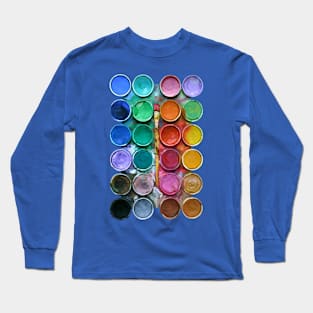 watercolor rainbow abstraction pallete Long Sleeve T-Shirt
